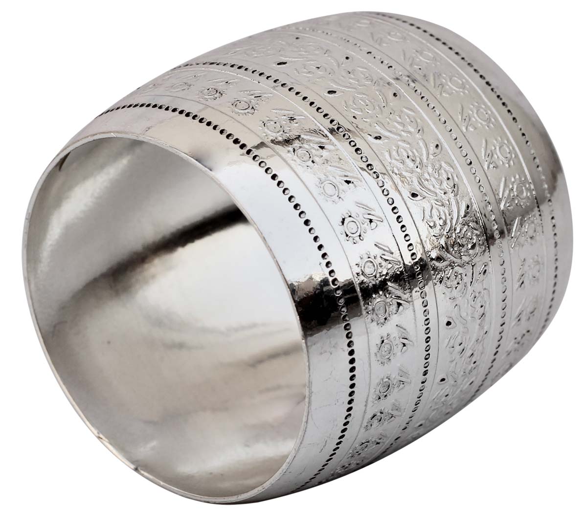 Napkin Rings Wholesale - Napkin Rings - Cast in Brass - Nickel Plated - Abstract Engraved Motifs